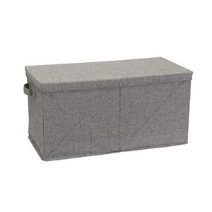 household essentials jumbo fabric double twist box storage bin, x-large, grey