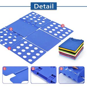 T shirt Clothes Folder Shirt Folding Board Laundry Organizer Easy and Fast for Kid and Adult(Blue&Black)