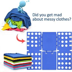 T shirt Clothes Folder Shirt Folding Board Laundry Organizer Easy and Fast for Kid and Adult(Blue&Black)
