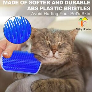 Cat Self Groomer Arch 4PCS Self Cleaning Slicker Brush Upgraded Cat Brushes Wall Corner for Shedding Grooming, Softer Massager Comb Interactive Toy for Short Long Haired Cats Fur Pets Dog Kitten Puppy