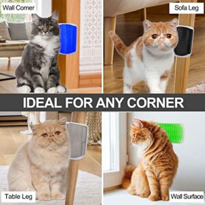 Cat Self Groomer Arch 4PCS Self Cleaning Slicker Brush Upgraded Cat Brushes Wall Corner for Shedding Grooming, Softer Massager Comb Interactive Toy for Short Long Haired Cats Fur Pets Dog Kitten Puppy