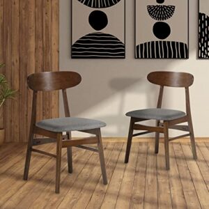 new classic furniture morocco dining chair with cushion, set of 2, dark gray