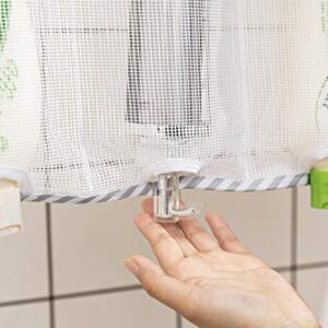 ALYER 9 Pockets Big Mesh Shower Caddy Hanging Bathroom Storage Organizer with 3 Rings (White)