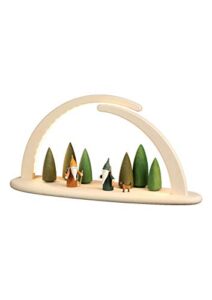 seiffener volkskunst german candle arch led, length 42 cm / 17 inch, natural, electrically illuminated, original erzgebirge