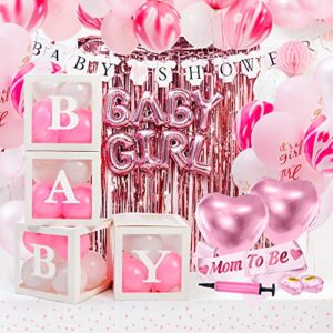 baby shower decorations for girl - delight your guests with our elegant and premium quality decor set - complete and easy setup with beautifully themed colors and variety