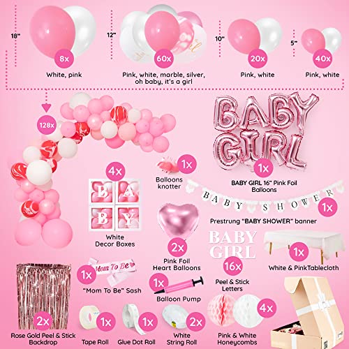 Baby Shower Decorations for Girl - Delight Your Guests with Our Elegant and Premium Quality Decor Set - Complete and Easy Setup with Beautifully Themed Colors and Variety