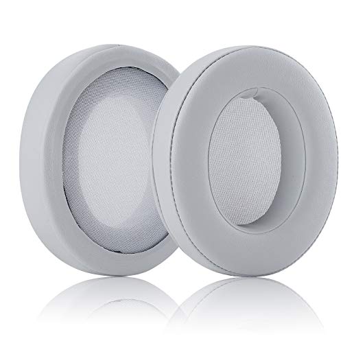 Jecobb Replacement Ear Pads Cushion Cover with Protein Leather & Memory Foam for Razer Nari, Ultimate, Essential, Kraken Kitty, Kraken Tournament Edition Headset ONLY – Oval (Grey)