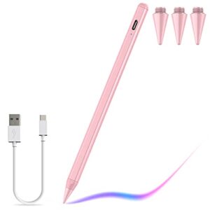 stylus pen for ipad pencil compatible with apple pen, ipad pro 12.9/11-inch, apple pencil 2nd generation, ipad mini, ipad air, ipad tablets (2018-2022) palm rejection, tilt - pink