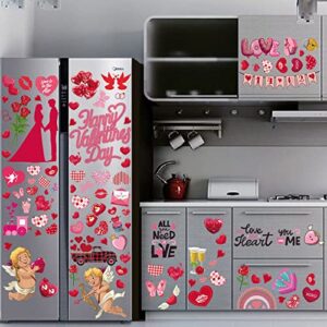 DmHirmg Valentine's Day Window Clings Decorations, Valentines Window Decal Stickers for Valentine's Day Decorations With Removable Window Sticker Decals for Home,Office,Valentines Party, Wedding, Anniversary Decorations 9 Sheet