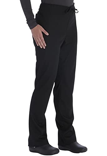 Vital Threads Men and Women Scrubs Set V-Neck Top & Drawstring Pant, VT501C, M, Black