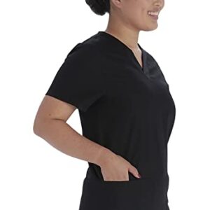 Vital Threads Men and Women Scrubs Set V-Neck Top & Drawstring Pant, VT501C, M, Black