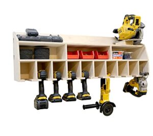 choose your size: cordless drill organizer with accessories workspace, wall mounted cordless tool holder, power tool storage, tool storage, garage tool storage, father's day, gift (6 drill slots)