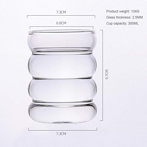 Jlong Creative Glass Cup Vintage Drinking Glasses Entertainment Dinnerware Glassware Beverage Cups for Water, Fruit Juice, Wine Beer Kitchen Bar Decor