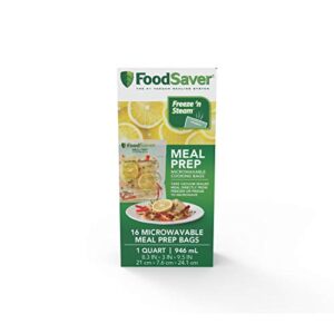 FOODSAVER Microwavable Meal Prep Bags Vacuum Sealers, 1 Quart, 16 Ct.