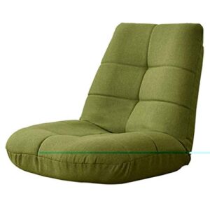 gydjbd high back floor gaming chair, linen material lazy sofa couch bed, softly cushioned, easily folding for teens adults (color : green)