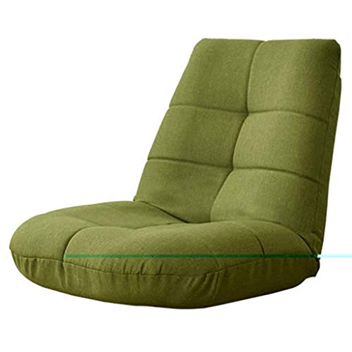 GYDJBD High Back Floor Gaming Chair, Linen Material Lazy Sofa Couch Bed, Softly Cushioned, Easily Folding for Teens Adults (Color : Green)