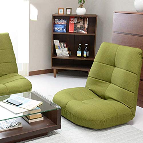 GYDJBD High Back Floor Gaming Chair, Linen Material Lazy Sofa Couch Bed, Softly Cushioned, Easily Folding for Teens Adults (Color : Green)