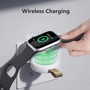 NEWDERY for Apple Watch Wireless Charger 2 Pack, iWatch Portable USB Car Magnetic Charger, Travel Cordless Charger with Light Weight Quick Charging for Apple Watch Ultra 8/7/SE/6/5/4/3/2/1 (White)