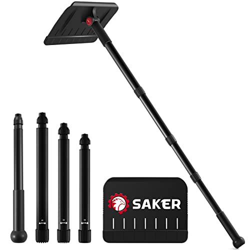 Saker Collapsible Snow Removal & Ice Scraper Kit-Extendable Ice Scraper|Extendable Grip Snow Scraper, Magical Car Windshield Ice Snow Remover Scraper Tool