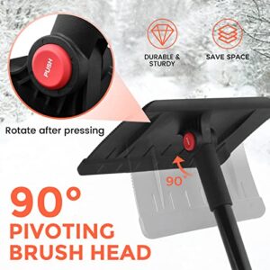 Saker Collapsible Snow Removal & Ice Scraper Kit-Extendable Ice Scraper|Extendable Grip Snow Scraper, Magical Car Windshield Ice Snow Remover Scraper Tool