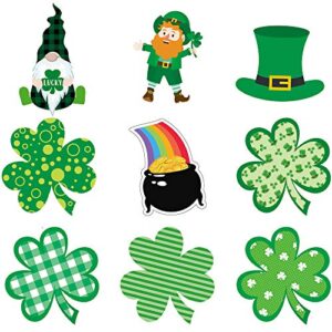 40 pieces st. patrick's day cut-outs irish paper cut-outs with 80 glue point dots gnome leprechaun shamrock cut-outs for st. patrick's day party home classroom bulletin board decorations, 10 designs