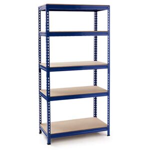 tangkula 5-tier steel storage shelves, 73” heavy duty garage shelf with adjustable shelves, boltless shelving unit for free combination, metal muscle rack for home office garage (1, blue)