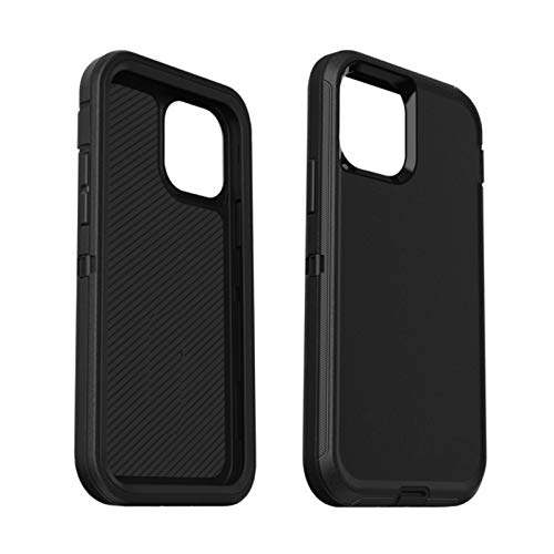 Defender Case for iPhone 12 Triple Layer Defense for iPhone 12 Pro Case SCREENLESS Edition Belt Clip Holster Black 6.1