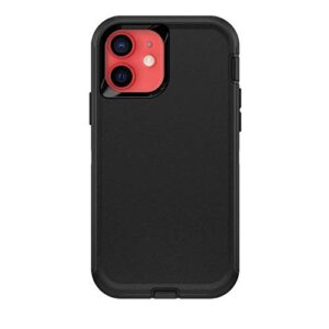 Defender Case for iPhone 12 Triple Layer Defense for iPhone 12 Pro Case SCREENLESS Edition Belt Clip Holster Black 6.1