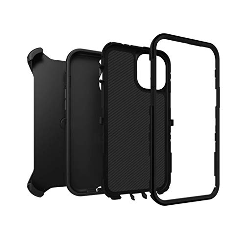 Defender Case for iPhone 12 Triple Layer Defense for iPhone 12 Pro Case SCREENLESS Edition Belt Clip Holster Black 6.1