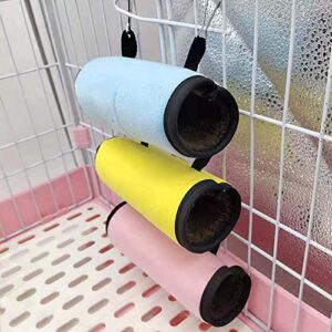 Heave Guinea Pigs Tunnel Tube,Warm Plush Playing Tube Hamster Hammock Small Animals Pet Birds Cage Hanging Bed for Hedgehogs Small Animal Pet Toys Supplies Yellow