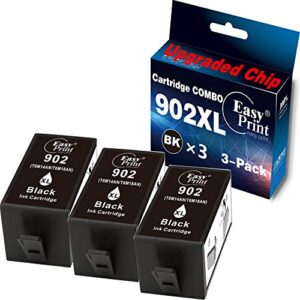easyprint (upgraded chips) compatible 902xl ink cartridges 902 work with officejet pro 6954/ 6960/ 6962/ 6968/ 6975/ 6978 printer, ( 3x large black)
