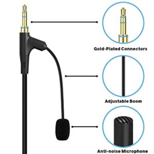 GEEKRIA Boom Mic Headphones Cable Compatible with Sony WH-1000XM5 1000XM4 1000XM3 XB910N XB900N CH710N, 3.5mm Jack Nylon Braided Replacement Cord with Boom Microphone for Gaming & Meeting (5.6 ft)