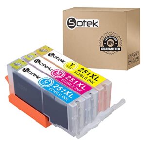 sotek 251xl 251 xl c a k e ink cartridges 3 color, work with pixma mx922 mg7520 mg7120 mg6620 mg5620 ip8720 mg6420 mg6320 mg5420 ip7220 (c/m/y)