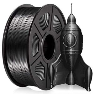 silk black pla shiny 3d printer filament 1.75mm diameter 1kg spool 2.2lbs widely support fdm 3d printers