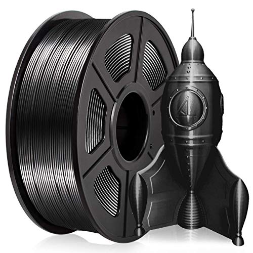 Silk Black PLA Shiny 3D Printer Filament 1.75mm Diameter 1kg Spool 2.2lbs Widely Support FDM 3D Printers