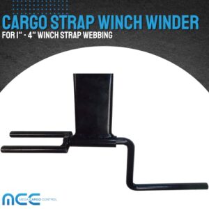 Mega Cargo Control Cargo Tie-Down Winch Strap Winder | for Roll-up Flatbed Trailer Winch Straps up to 2" 3" 4" Wide, Used in Trailers, Trucks, Warehouses Vans Docks (1-Pack)