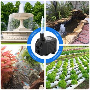 Yochaqute Aquarium Submersible Water Pump: 550GPH 30W Quiet Mini Adjustable with 6ft Power Cord for Hydroponics | Garden Waterfall | Pond | Fish Tank| Fountain