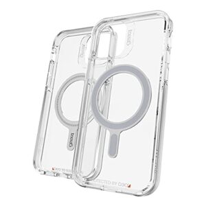 zagg gear4 crystal palace snap case - crystal clear impact protection with magsafe compatibility for apple iphone 12, iphone 12 pro (model: 702007475)