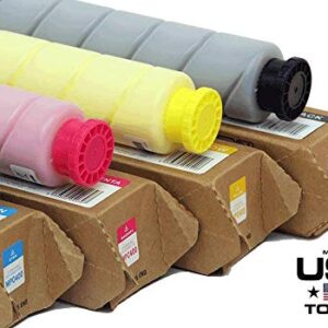 MADE IN USA TONER Compatible Replacement for Ricoh Aficio Savin MP C300, C400, MP C401 (Black, Cyan, Yellow, Magenta, 4 Pack)