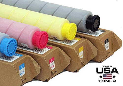 MADE IN USA TONER Compatible Replacement for Ricoh Aficio Savin MP C300, C400, MP C401 (Black, Cyan, Yellow, Magenta, 4 Pack)