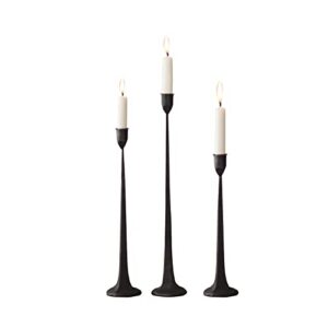 iron taper candle holder - decorative candle stand - candlestick holder for wedding, dinning, party, set 3