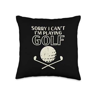 boredkoalas golf shirts golfer dad men gifts sorry i cant im playing funny golfing golfer player men throw pillow, 16x16, multicolor