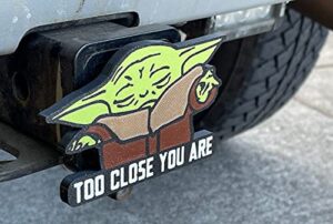 baby yoda trailer hitch cover - too close