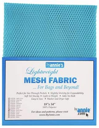 ByAnnie's Mesh Fabric Lightweight Galaxy Bundle-Lipstick, Parrot Blue, Pewter, Tahiti, Black and Blast Off Blue 18" x 54" with Tape Measure Bundle of 7 Items Galaxy