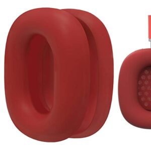 geekria silicone earpad covers compatible with airpod max, earpad protector/earphone covers/earpad cushion/ear pad covers/headphone covers, easy installation no tool needed (red)