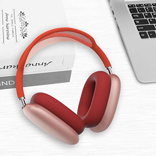 Geekria Silicone Earpad Covers Compatible with AirPod Max, Earpad Protector/Earphone Covers/Earpad Cushion/Ear Pad Covers/Headphone Covers, Easy Installation No Tool Needed (Red)