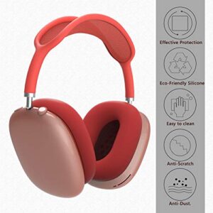 Geekria Silicone Earpad Covers Compatible with AirPod Max, Earpad Protector/Earphone Covers/Earpad Cushion/Ear Pad Covers/Headphone Covers, Easy Installation No Tool Needed (Red)