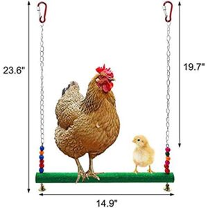 Huders Chicken Toys Chicken Swing and Chicken Bird Xylophone Toy - Wood Stand for Hens Handmade Chicken Coop Swing Ladder Toys Vegetable Hanging Feeder for Chicken