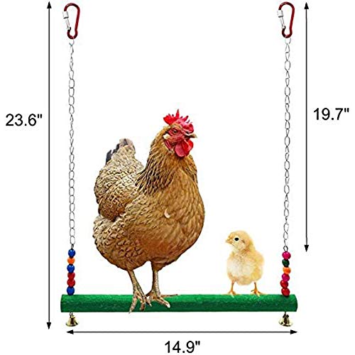 Huders Chicken Toys Chicken Swing and Chicken Bird Xylophone Toy - Wood Stand for Hens Handmade Chicken Coop Swing Ladder Toys Vegetable Hanging Feeder for Chicken