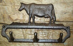 antiques vintage/hooks cast iron/coat hook/locker rooms/kitchens cast iron antique style cow towel coat hook farm hat hooks key rack man cave